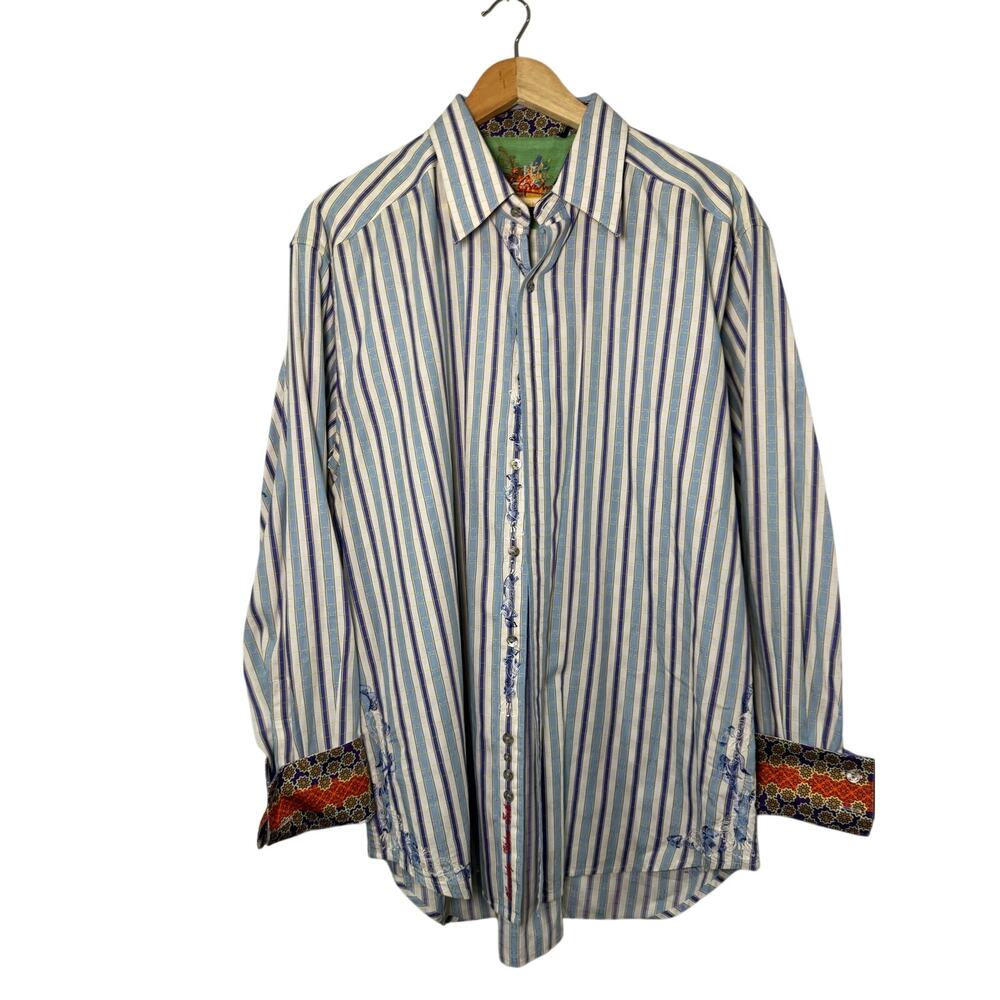 Robert Graham LS Contrast Sleeve Button Down XL